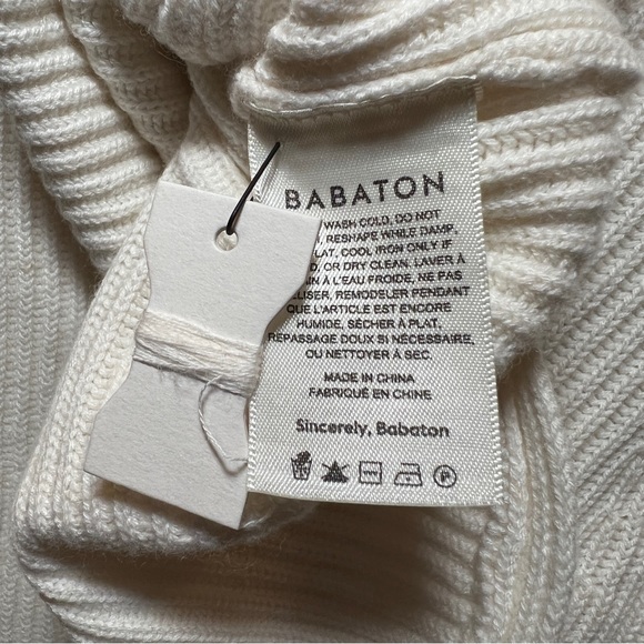 Babaton Aritzia Ivory mock neck sweater NWT size L - Picture 11 of 11